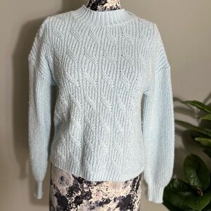 J.crew light blue cable knit lightweight sweater